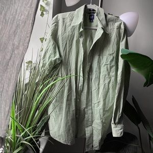 Green gingham long Sleeve shirt